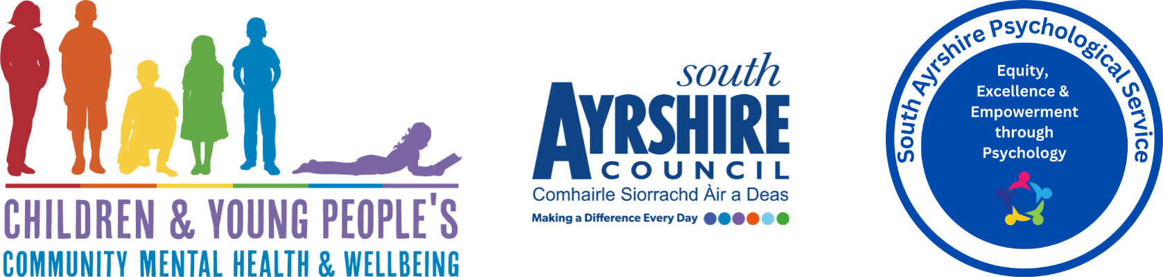 south ayrshire council logo alonh with South Ayrshire Psychological Services logo